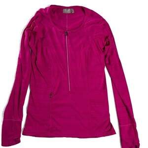 Athleta Pink‎ Quarter Zip Long Sleeve Performance Top Size Small